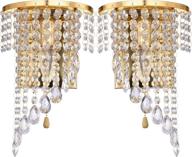 💡 modern crystal stainless steel wall lights (gold) – homweerun 2pcs e12 wall lamps with switch for hallway, bedside, living room логотип