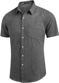 img 2 attached to 👔 COOFANDY Men's Chambray Oxford Shirts for Business Attire