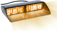 🚨 premium 16 led emergency dash light: dual rapid switch, windshield warning, hazard safety – 17 flashing strobe modes for car, truck, vehicle, law enforcement, police – amber yellow logo