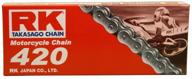 rk racing chain m420-98 (420 серия) стандартная неоринговая цепь - 98 звеньев с соединительным звеном логотип