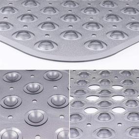 img 2 attached to Yolife Square Shower Mat for Bathtub, 21 x 21 Inches Non-Slip Bath Tub Mats with Large Suction Cups, Drain Holes, BPA-Free, Latex-Free, Machine Washable (Grey)