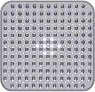 yolife square shower mat for bathtub, 21 x 21 inches non-slip bath tub mats with large suction cups, drain holes, bpa-free, latex-free, machine washable (grey) logo