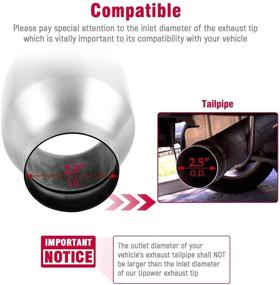 img 3 attached to 🚗 Upower 2PCS 2.5 Inch Inlet 4 Inch Outlet Diesel Exhaust Tip, 2.5" to 4" Tailpipe, 5" Long, Double Wall Stainless Steel Weld-On Round Slant Tailpipe Tips, 2.5" x 4" x 5" - SEO-optimized version