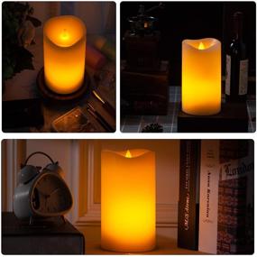 img 1 attached to Flameless Candle with Real Wax Ivory & 🕯️ LED Flame Effect Lights - Remote Control, Timer, Dimmer