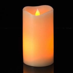 img 3 attached to Flameless Candle with Real Wax Ivory & 🕯️ LED Flame Effect Lights - Remote Control, Timer, Dimmer