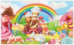 img 4 attached to 🍭 Lollipop Candyland Backdrop: Sweet, Colorful Party Decorations for Girls' Princess 1st Birthday Photography Props