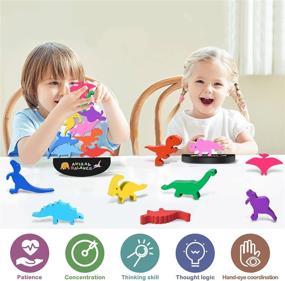img 3 attached to 🦕 Kids Building Toys: Wooden Stacking Dinosaur Toys