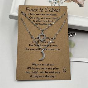 img 3 attached to 🎒 Back to School Mommy and Me Necklace Set for 2 - Mother Daughter Son Necklaces, Perfect First Day of Kindergarten Jewelry for Teen Girls