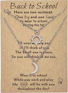 🎒 back to school mommy and me necklace set for 2 - mother daughter son necklaces, perfect first day of kindergarten jewelry for teen girls logo