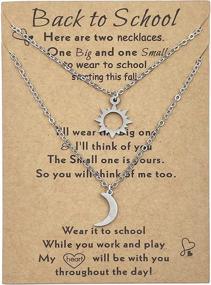 img 4 attached to 🎒 Back to School Mommy and Me Necklace Set for 2 - Mother Daughter Son Necklaces, Perfect First Day of Kindergarten Jewelry for Teen Girls