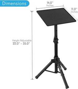 img 2 attached to Height-Adjustable Universal Laptop Projector Tripod Stand - Holds Computer, Book, and DJ Equipment - 35 Inch Maximum Height - 14 x 11 Inch Plate Size - Ideal for Stage or Studio - PylePro PLPTS2