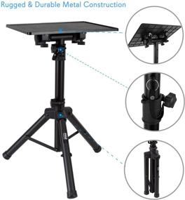 img 3 attached to Height-Adjustable Universal Laptop Projector Tripod Stand - Holds Computer, Book, and DJ Equipment - 35 Inch Maximum Height - 14 x 11 Inch Plate Size - Ideal for Stage or Studio - PylePro PLPTS2