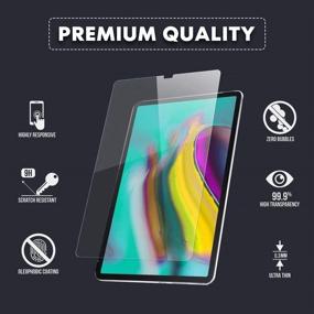 img 2 attached to 2-Pack Clear Tempered Glass Screen Protector for Samsung Galaxy Tab A 10.1 inch 2019 Release SM-T510/515 - Anti-Scratch, High Definition, Bubble Free