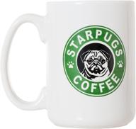 🐾 starpugs coffee mug: a must-have for pug dog lovers - 15oz deluxe double-sided coffee tea mug logo