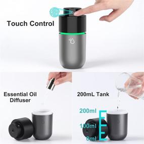 img 2 attached to 🚗 Vyaime Car Diffuser Car Humidifier, USB Essential Oil Diffusers with 7 Colors LED Lights and 200mL Big Capacity Aromatherapy Diffuser in Black-Grey