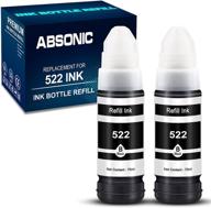 🖨️ absonic compatible dye ink bottle replacement - 2 black, 2-pack for et-2720 et-4700 printers (refill 522 t522 t522120) logo