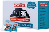 eyewear lens anti-fog wipes - pack of 100 individually wrapped pre-moistened cloths for safe cleaning of eyeglasses, sunglasses, screens, electronics, computer monitors, and camera lenses - lens cleaning wipes logo