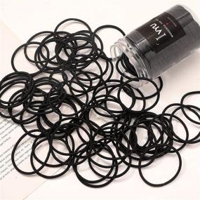 img 1 attached to Ivyu 120pcs Black Hair Ties for Women or Men - 2.5mm Elastic Hair Accessories for Girls 👧 with Box Small Hair Band Ponytail Holders for Thick and Curly Hair Rubber No Damage Crease Hairties Hairbands