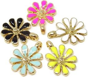 img 2 attached to 🌼 Dainty Daisy Delight: 30 Enamel Flower Charms for Jewelry Making & DIY Crafts