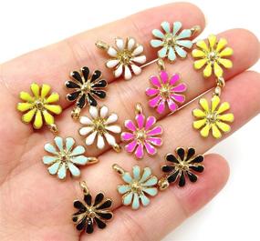 img 1 attached to 🌼 Dainty Daisy Delight: 30 Enamel Flower Charms for Jewelry Making & DIY Crafts