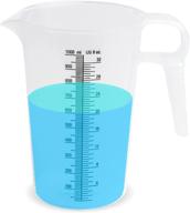 📏 accupour 32oz (1 quart) multipurpose measuring pitcher, plastic - ideal for chemicals, oil, pool and lawn care - ounce (oz) and milliliter (ml) increments (1000 ml) logo