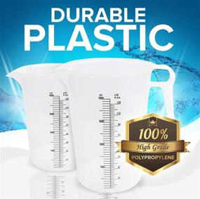 img 2 attached to 📏 ACCUPOUR 32oz (1 quart) Multipurpose Measuring Pitcher, Plastic - Ideal for Chemicals, Oil, Pool and Lawn Care - Ounce (oz) and Milliliter (mL) Increments (1000 mL)