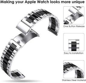 img 1 attached to Liwin Metal Band Compatible With Apple Watch 38Mm 40Mm 41Mm 42Mm 44Mm 45Mm Cell Phones & Accessories