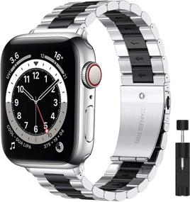 img 4 attached to Liwin Metal Band Compatible With Apple Watch 38Mm 40Mm 41Mm 42Mm 44Mm 45Mm Cell Phones & Accessories