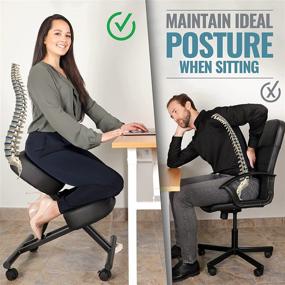 img 2 attached to Enhance Posture and Relieve Neck Pain with our Ergonomic Kneeling 🪑 Chair - Comfortable Seating, Thick Cushion, and Flexible Adjustment for Home Office