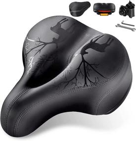 img 4 attached to 🚲 HOPE Comfort Bike Seat - Wide Bicycle Seat with High-Density Foam Padding, Dual Shockproof Ball Design Saddle - Fits Indoor Bike, Waterproof Saddle for Stationary Mountain & Exercise Bike