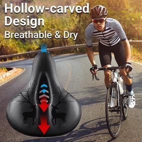 img 1 attached to 🚲 HOPE Comfort Bike Seat - Wide Bicycle Seat with High-Density Foam Padding, Dual Shockproof Ball Design Saddle - Fits Indoor Bike, Waterproof Saddle for Stationary Mountain & Exercise Bike