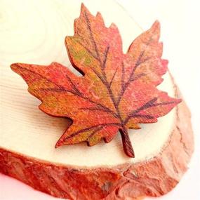 img 2 attached to 🍁 60pcs Halloween Maple Leaf Ornament Crafts for Thanksgiving DIY Decoration