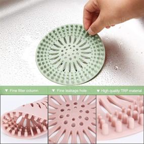 img 2 attached to 🚿 Stop Hair Clogs with Ease: 5-Pack Durable Silicone Hair Catchers for Shower, Bathtub, and Kitchen Drains - Easy to Install and Clean!