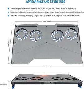 img 3 attached to 💻 Giryriz Smart Laptop Cooler Cooling Pad for Alienware Area-51M R1/R2, M17R1/R2/R3/R4, M15R1/R2/R3/R4
