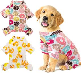 img 4 attached to 🐾 HYLYUN 2 Pack Puppy Pajamas - Cats Onesie Soft Dog Pajamas Cotton Puppy Rompers Pet Jumpsuits Cozy Bodysuits for Small Dogs and Cats" - Revised: "HYLYUN 2-Pack Soft Dog Pajamas - Cats Onesie Cotton Puppy Rompers Pet Jumpsuits Cozy Bodysuits for Small Dogs and Cats