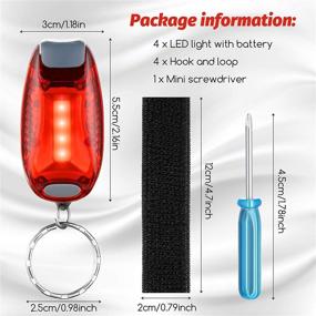 img 3 attached to 🚤 Set of 4 Safety LED Navigation Lights with 3 Lighting Modes, Clip-on Strobe Lights + Hook and Loop Fasteners, Mini Screwdriver – Ideal for Boats, Kayaks, Yachts, Motorboats, Runners, Walking Dogs