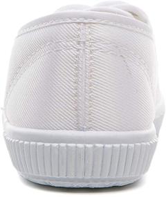 img 2 attached to Je-Gou Unisex White Canvas Lace-up Sneakers for Toddlers and Little Kids