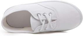 img 1 attached to Je-Gou Unisex White Canvas Lace-up Sneakers for Toddlers and Little Kids