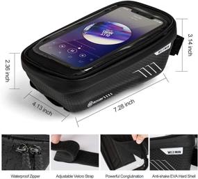 img 3 attached to 🚲 COPOZZ Waterproof Bicycle Front Handlebar Bag with Touch Screen - Fits Cellphone up to 6.5 Inches, Ideal for Cycling Storage and Top Tube Access