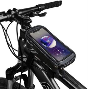 img 4 attached to 🚲 COPOZZ Waterproof Bicycle Front Handlebar Bag with Touch Screen - Fits Cellphone up to 6.5 Inches, Ideal for Cycling Storage and Top Tube Access