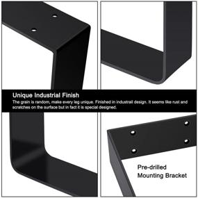 img 2 attached to 🔲 Set of 2 Black Square Table Legs (16") - Ideal for Benches, Desks, Nightstands, Chairs, or Coffee Tables by Signstek