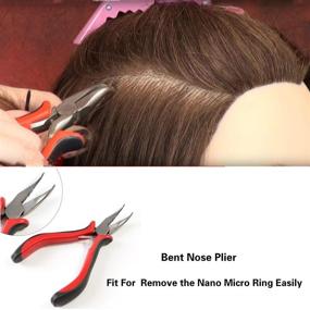 img 1 attached to 💇 Neitsi Hair Extensions Removal Kit with Pliers, Pulling Hook, Bead Device Tool, and 500pcs 5mm Micro Rings in Black Color