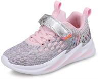 👟 uovo girls lightweight athletic shoes - fashionable running sneakers for little kids, tennis shoes for school sports - mesh walking support logo