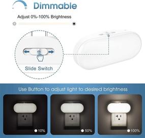 img 3 attached to 🌙 DORESshop Dimmable Night Light for Kids - Plug in Dusk to Dawn Sensor Night Light, Adjustable Brightness, Low Blue Light, Daylight White 5000K - Ideal for Bedroom, Hallway, Nursery - 2 Pack