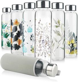 img 4 attached to 🚰 Reeho Borosilicate Glass Water Bottle for Sports, 16oz/32oz with Neoprene Sleeve and Stainless Steel Lid