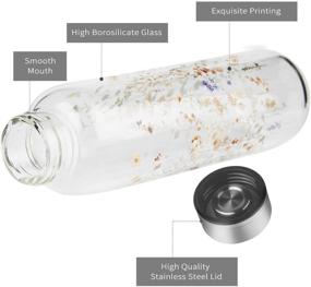 img 2 attached to 🚰 Reeho Borosilicate Glass Water Bottle for Sports, 16oz/32oz with Neoprene Sleeve and Stainless Steel Lid