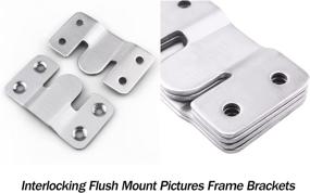 img 1 attached to Effortless Mounting: 4 Sets Embedded Mounting Brackets for Secure Picture Frame Installation, Interlocking Flush Mount Connectors for Furniture - Heavy-Duty Hooks & Hangers, 2 Sizes (Silver)