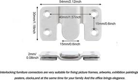img 2 attached to Effortless Mounting: 4 Sets Embedded Mounting Brackets for Secure Picture Frame Installation, Interlocking Flush Mount Connectors for Furniture - Heavy-Duty Hooks & Hangers, 2 Sizes (Silver)