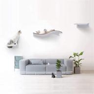 🐱 bqw cat bed wall mounted shelves: curved cat furniture for climbing, perching, sleeping, lounging with 2 steps logo