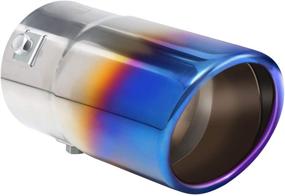 img 4 attached to Stainless Steel Exhaust Tip for 1.75-2.5 Inch Tail 🚗 Pipe Diameter - Enhances Chrome Effect - Car Muffler Tips